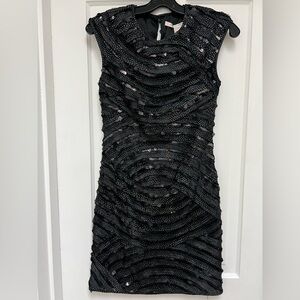 DVF Silk & Sequin Black Dress Size 2